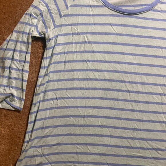 Matilda Jane‎ Women Small Blue Raspberry Stripe 3/4 Sleeve Happy & Free Top (W) - Picture 2 of 5